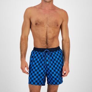 I.N.C. INTERNATIONAL CONCEPTS
INC Men's Zane Checkerboard 5" Swim Trunks, blue
